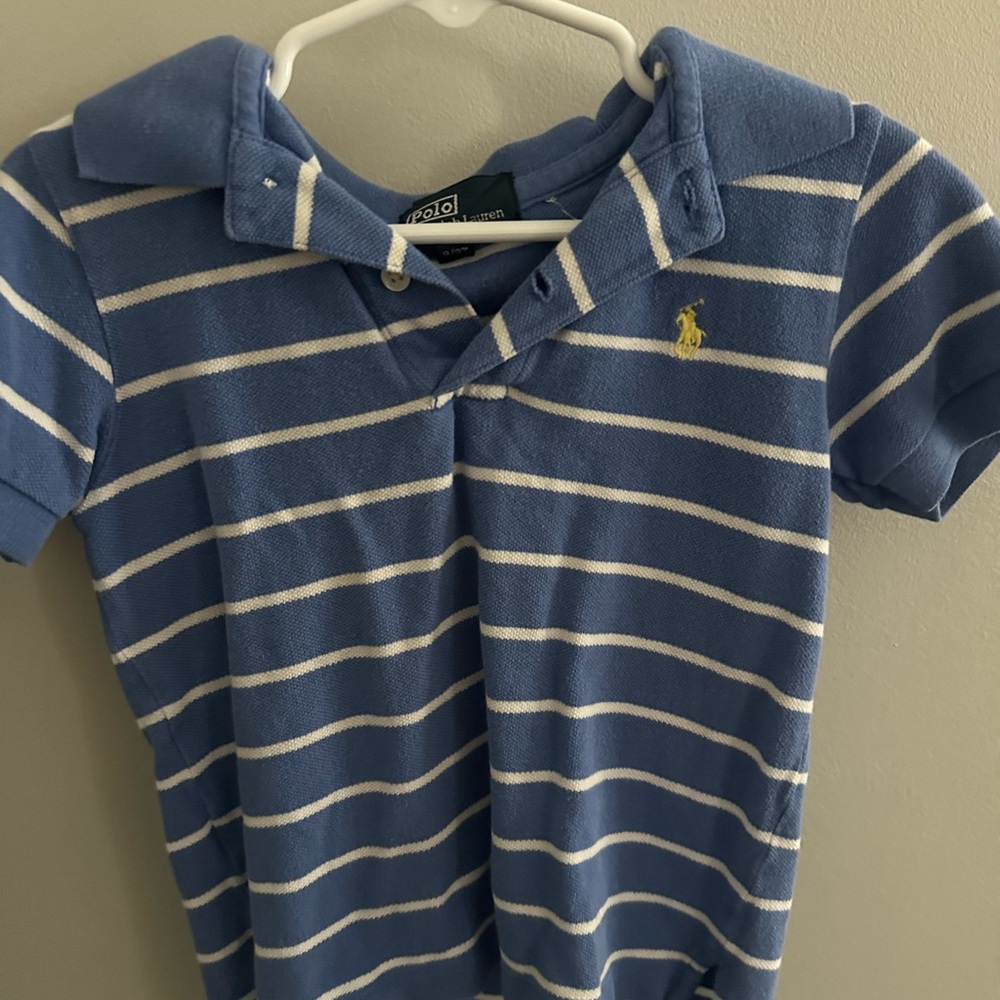 Polo by Ralph Lauren Blue and White Striped Polo Shirt